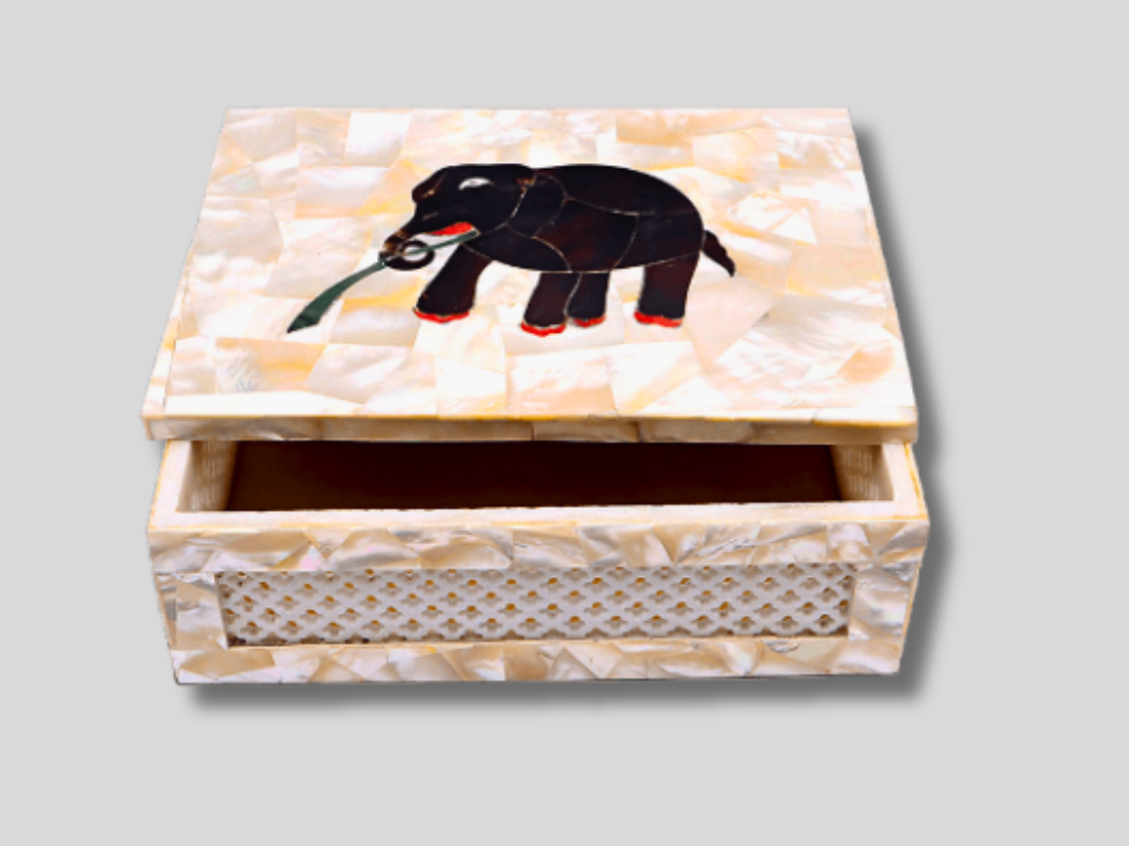 Personalized Gift Marble Jewelry Box, Mop Inlaid Handmade Mosaic Design Decor